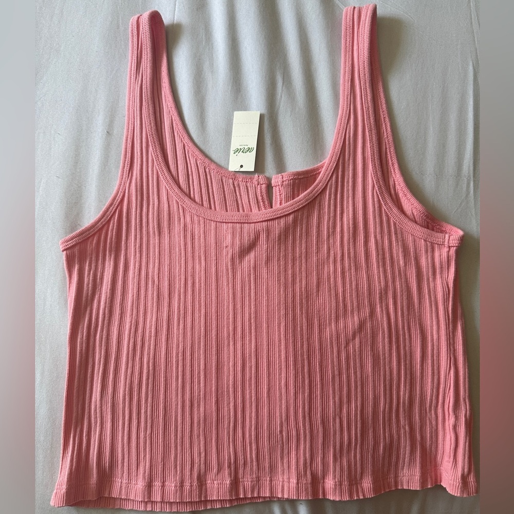 Aerie Pink Ribbed Tank Top